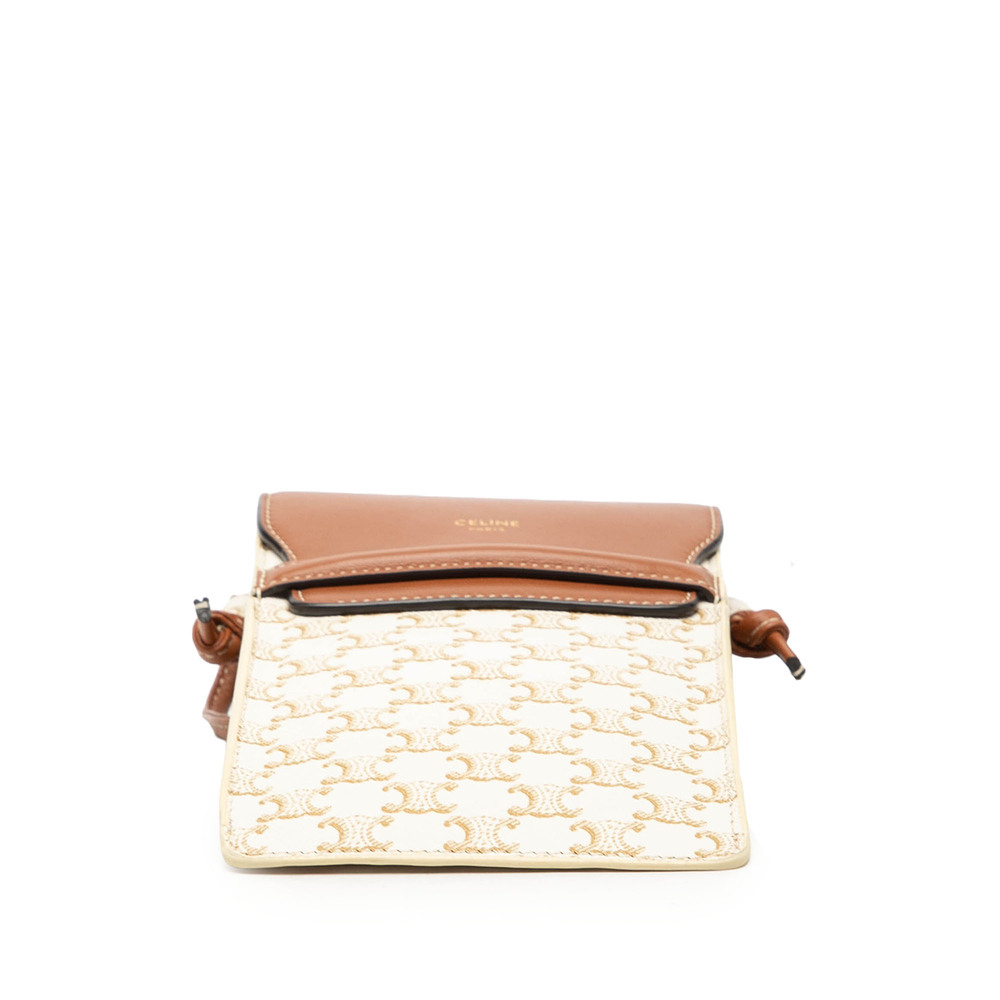 Pre-Loved Celine Triomphe Coated Canvas Phone Pouch Flap Crossbody - Picture 3 of 8